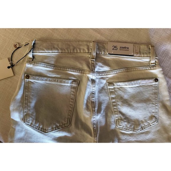 7 for all mankind BOYFRIEND CROPPED JEAN SIZE 25 BLEACH WASH JOSEFINA - Picture 9 of 9
